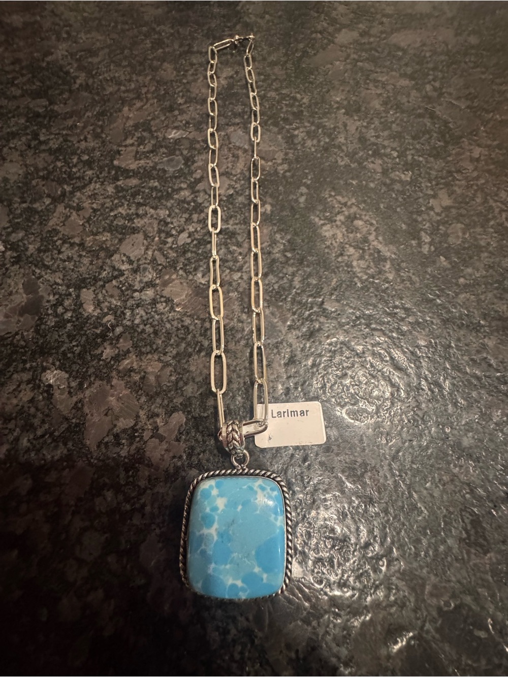 Square Pendant Necklace with Chain